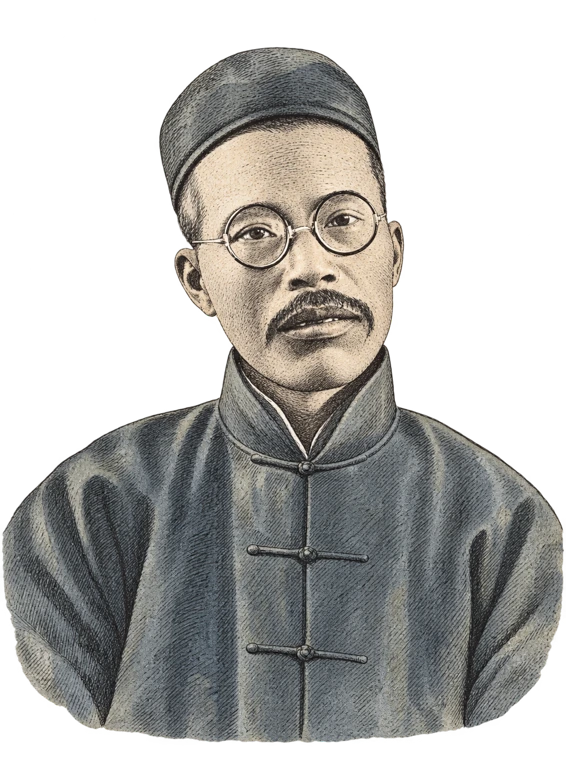 王国维（复古插画）